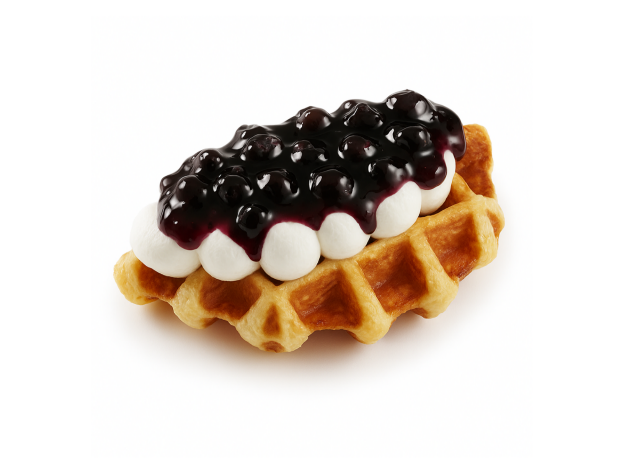 블루베리 생크림 크로플